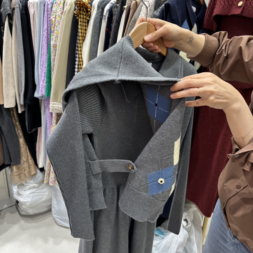 BIKINI東大門㊣實拍女裝新品25秋冬休閑推薦職業時尚連衣裙BIKINI連衣裙