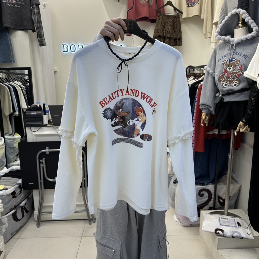 BORA BORA東大門㊣實拍女裝新款人氣推薦休閑熱賣25秋冬長袖T恤BORA BORA長袖T恤圖色1