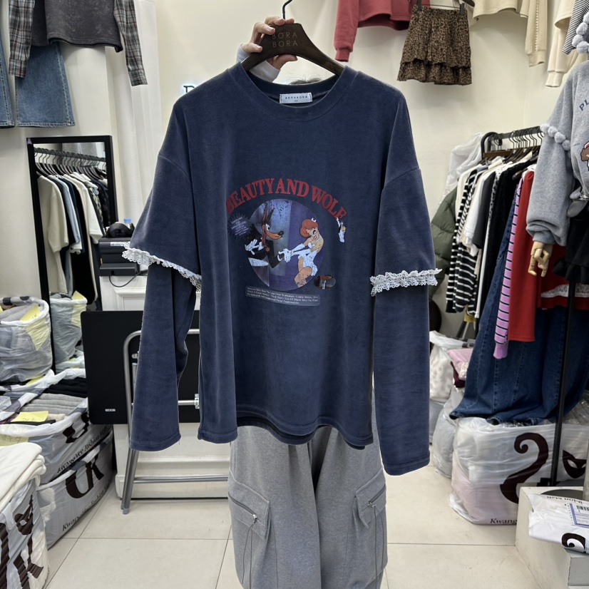 BORA BORA東大門㊣實拍女裝新款人氣推薦休閑熱賣25秋冬長袖T恤BORA BORA長袖T恤圖色2