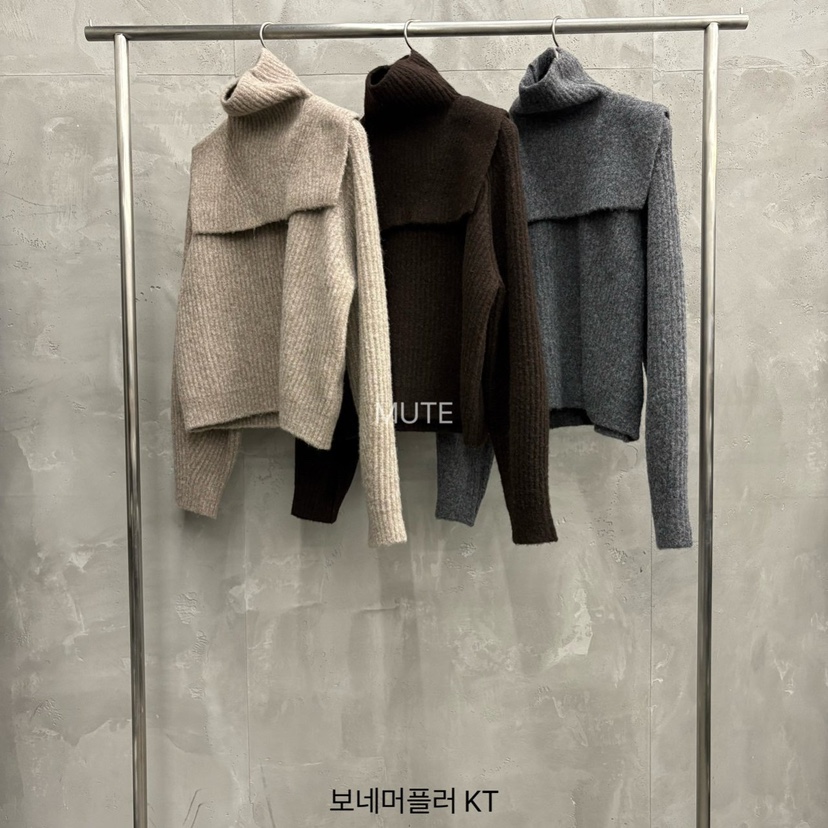 MUTE-P韓國直郵㊣女裝新品真品人氣休閑時尚推薦針織衫含圍巾MUTE針織衫