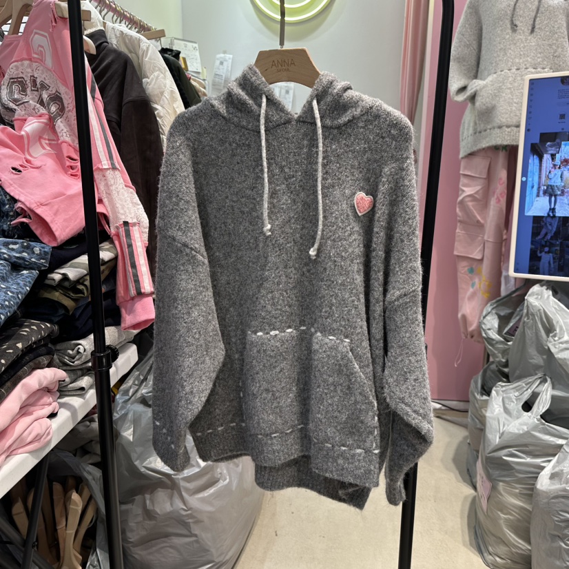 ANNA-P東大門㊣實拍女裝新品真品時尚25秋冬毛衣連帽針織衫ANNA-P毛衣圖色2