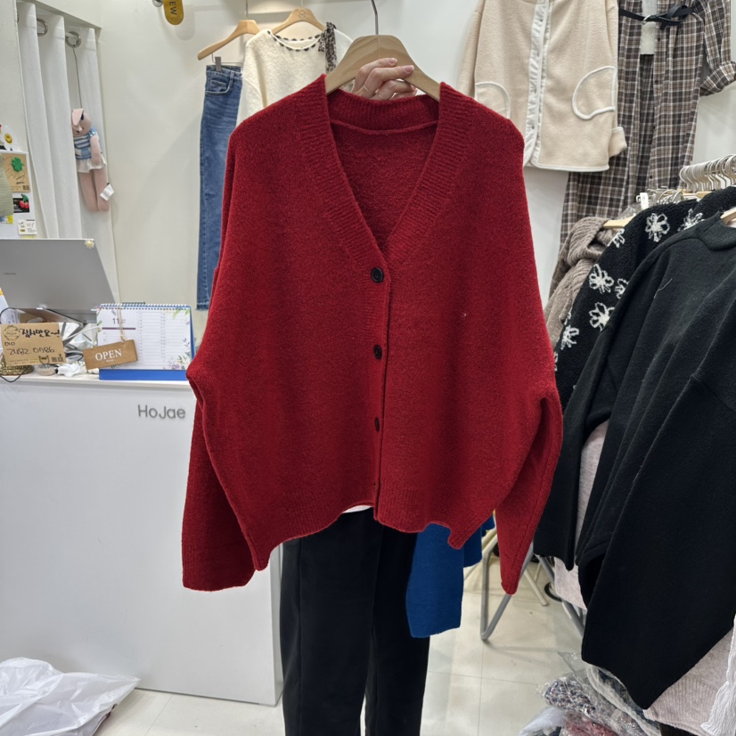 HOJAE東大門㊣直郵女士新款職業真品推薦25秋冬人氣針織衫開衫MID-LEVEL JUMP針織衫圖色2