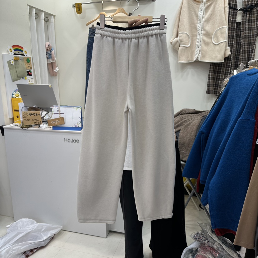 HOJAE東大門㊣實拍女裝新品真品25秋冬休閑職業時尚休閑褲抓絨MID-LEVEL JUMP休閑褲