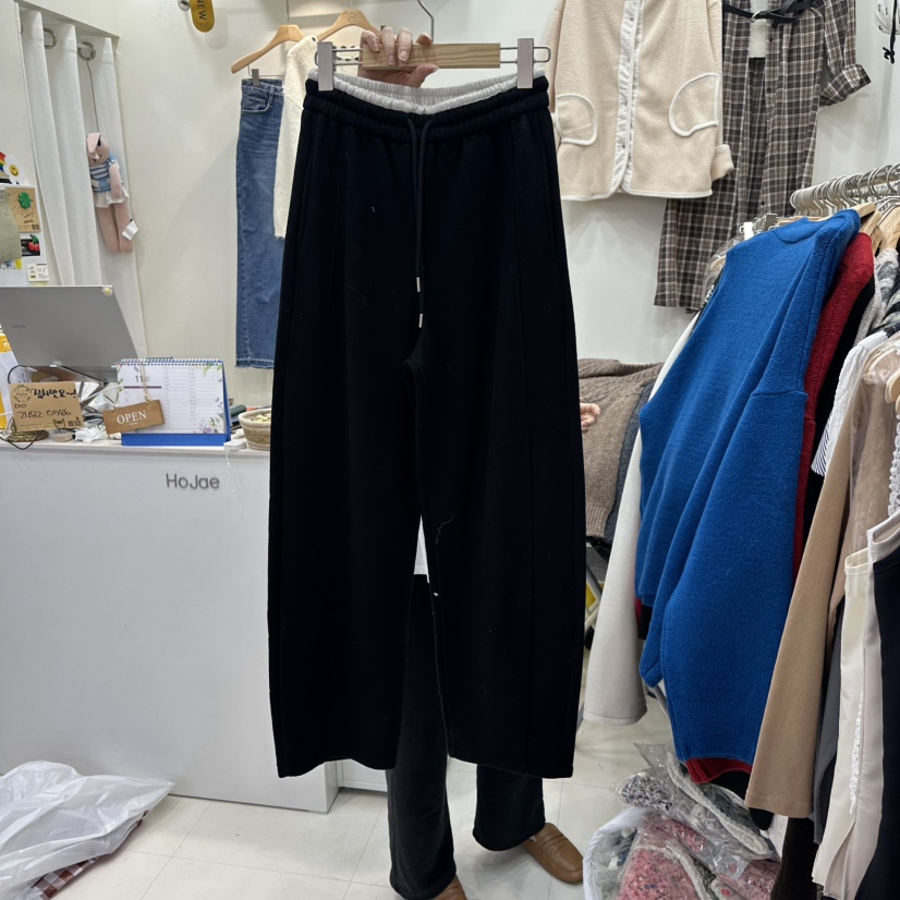 HOJAE東大門㊣實拍女裝新品真品25秋冬休閑職業時尚休閑褲抓絨MID-LEVEL JUMP休閑褲圖色2