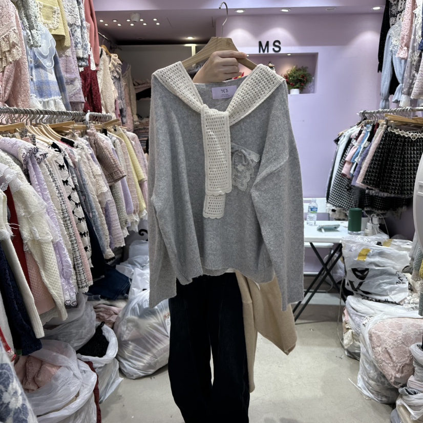 MS韓國直郵㊣女裝新品熱賣休閑25秋冬推薦真品職業人氣毛衣MS毛衣圖色1