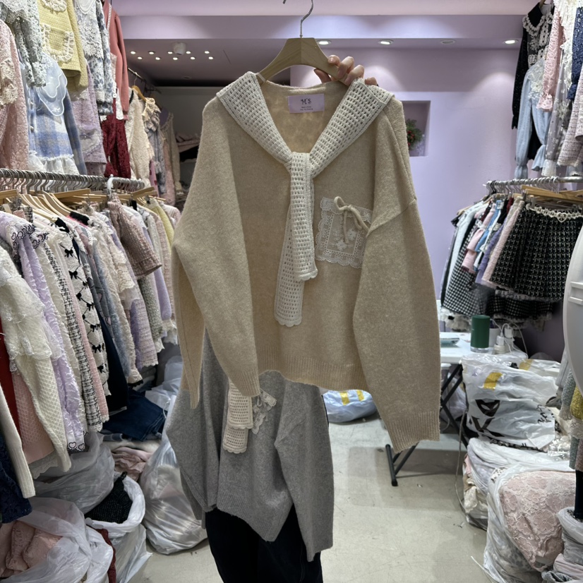 MS韓國直郵㊣女裝新品熱賣休閑25秋冬推薦真品職業人氣毛衣MS毛衣圖色2