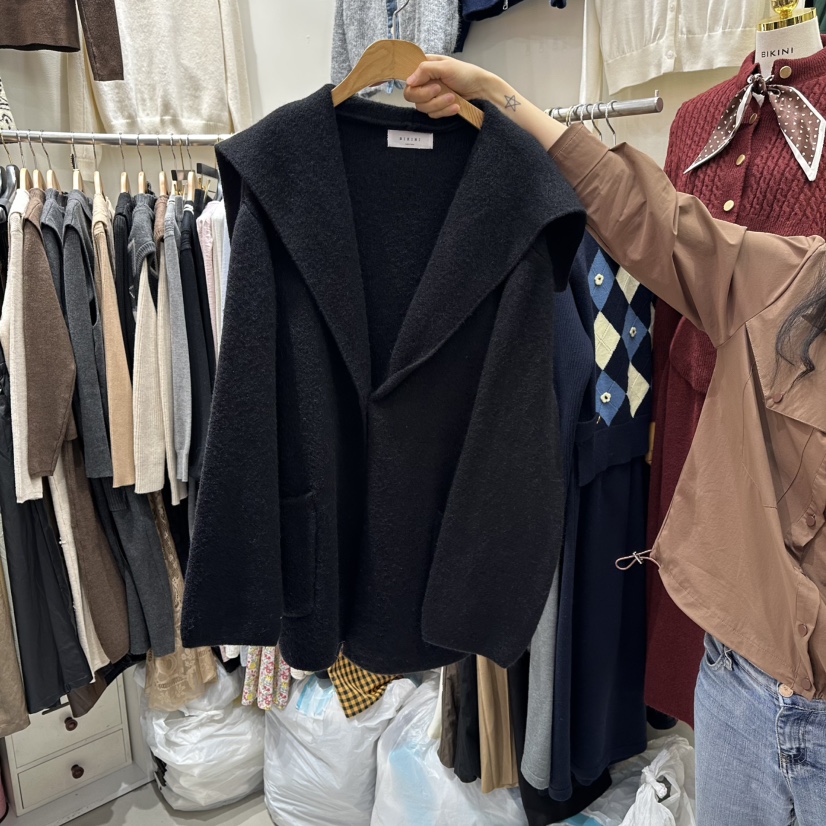 BIKINI東大門㊣直郵女士新品職業25秋冬人氣熱賣時尚短款大衣BIKINI短款大衣圖色2