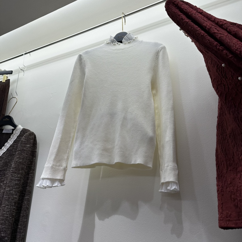 BIKINI東大門㊣直郵女士新品職業人氣時尚真品熱賣針織衫褶皺BIKINI針織衫圖色1