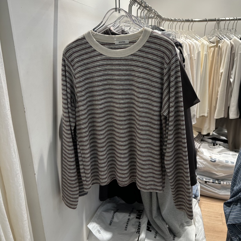 STORIES韓國代購㊣女裝新款休閑人氣熱賣推薦時尚職業長袖T恤STORIES長袖T恤圖色2