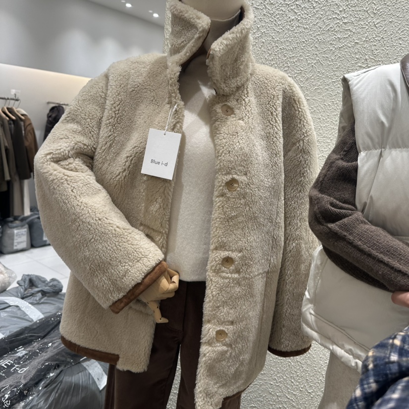 BLUEI-D韓國代購㊣女裝新款職業熱賣25秋冬短款大衣里外穿Blue i-d短款大衣