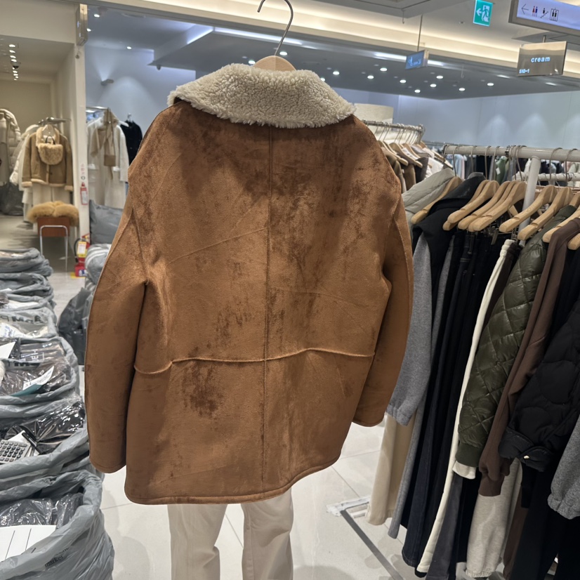 BLUEI-D韓國代購㊣女裝新款職業熱賣25秋冬短款大衣里外穿Blue i-d短款大衣