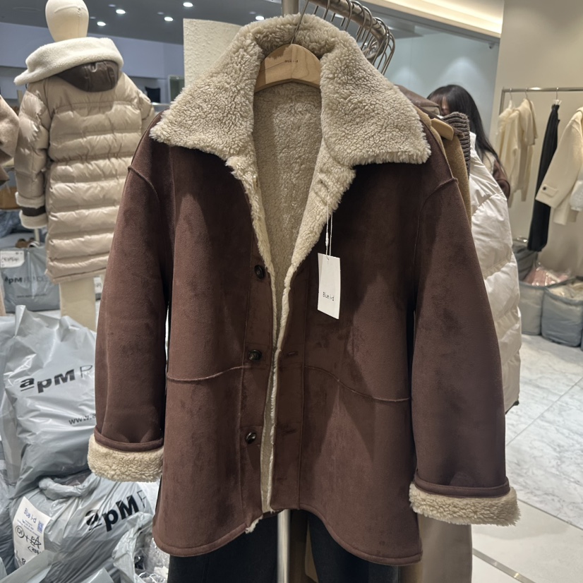 BLUEI-D韓國代購㊣女裝新款職業熱賣25秋冬短款大衣里外穿Blue i-d短款大衣圖色2