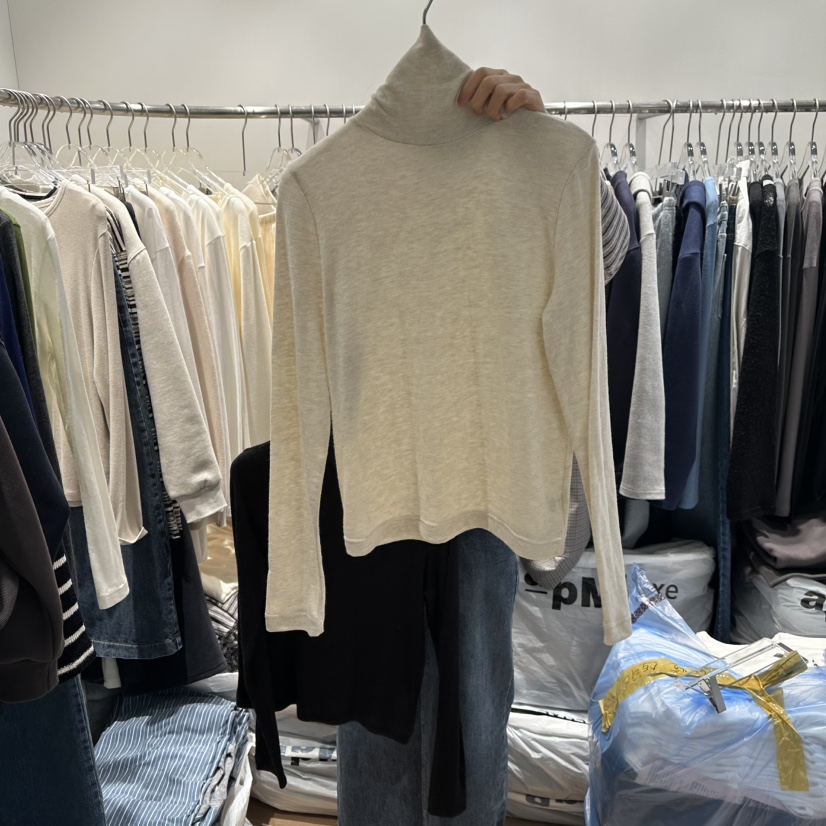 STORIES東大門㊣代購女士新品人氣職業時尚真品熱賣長袖T恤STORIES長袖T恤圖色2燕麥色