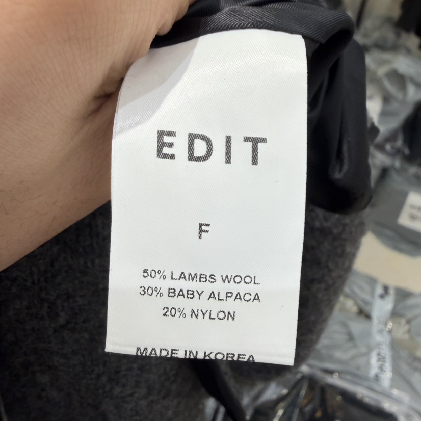 EDIT韓國代購㊣女裝新款25秋冬熱賣人氣時尚休閑中長款大衣EDIT中長款大衣