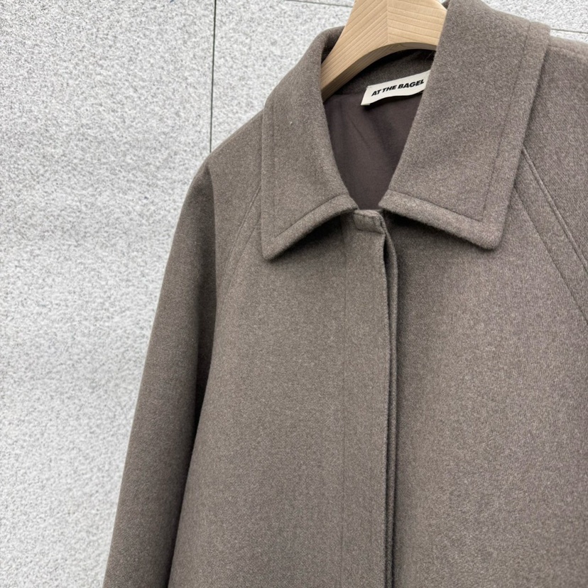 AT THE BAGEL東大門㊣直郵女士新品休閑職業25秋冬中長款大衣AT THE BAGEL中長款大衣