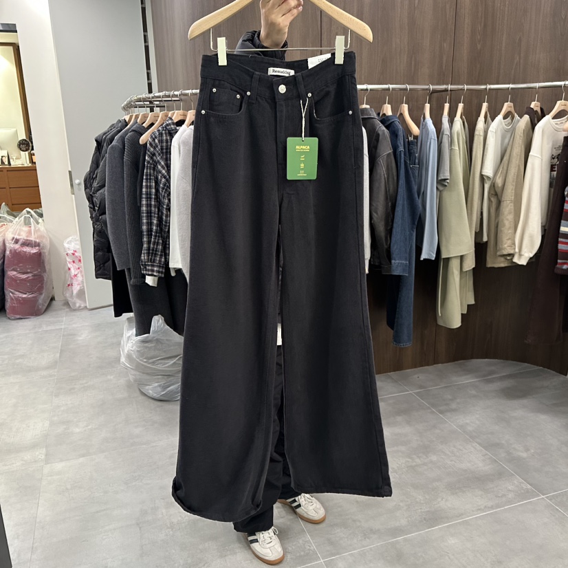 URBANSTORY/REMAKING韓國代購㊣女士新品人氣牛仔褲口袋羊駝Remaking/URBANSTORY牛仔褲圖色2