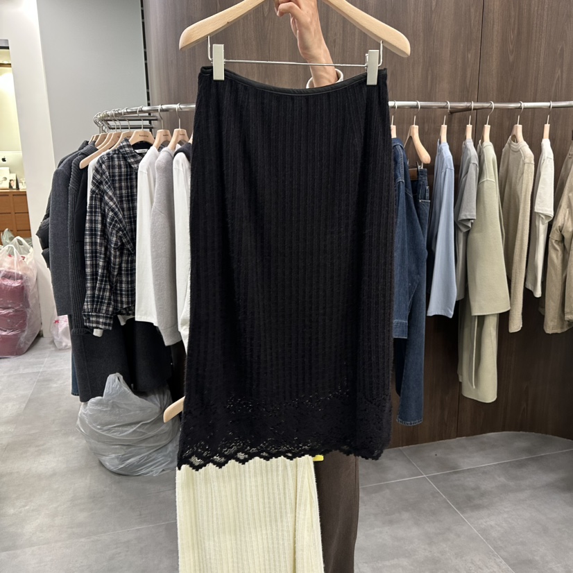 URBANSTORY/REMAKING東大門㊣直郵女士新款真品半身裙中短裙蕾絲褶皺Remaking/URBANSTORY半身裙/中短裙圖色2