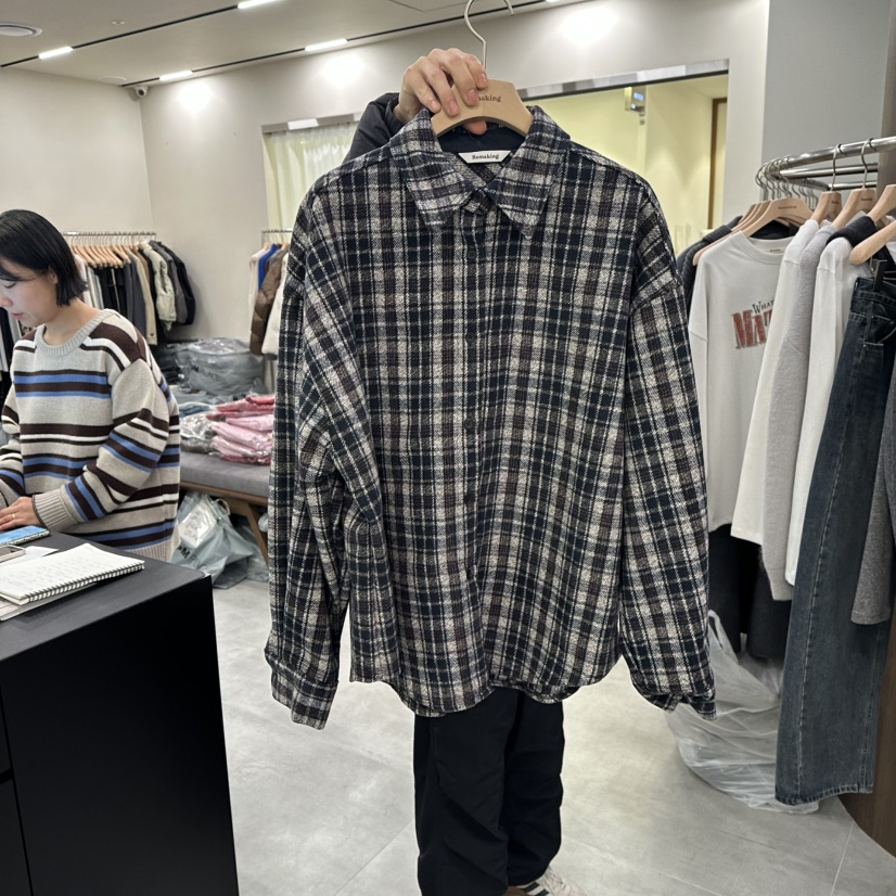 URBANSTORY/REMAKING韓國直郵㊣女裝新款熱賣襯衫蕾絲衫羊毛格紋Remaking/URBANSTORY襯衫/蕾絲衫圖色2