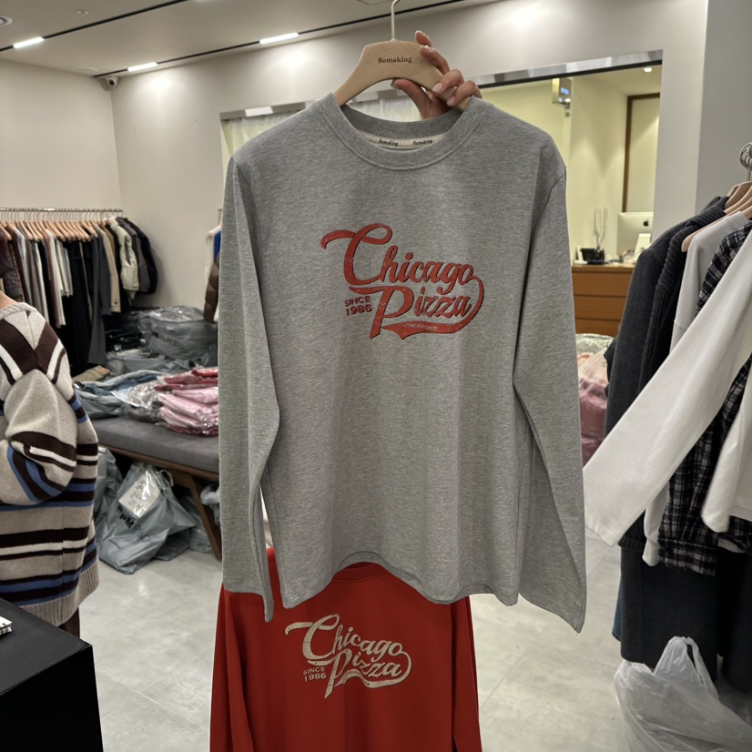 URBANSTORY/REMAKING東大門㊣實拍女裝新品25秋冬休閑長袖T恤Remaking/URBANSTORY長袖T恤圖色3