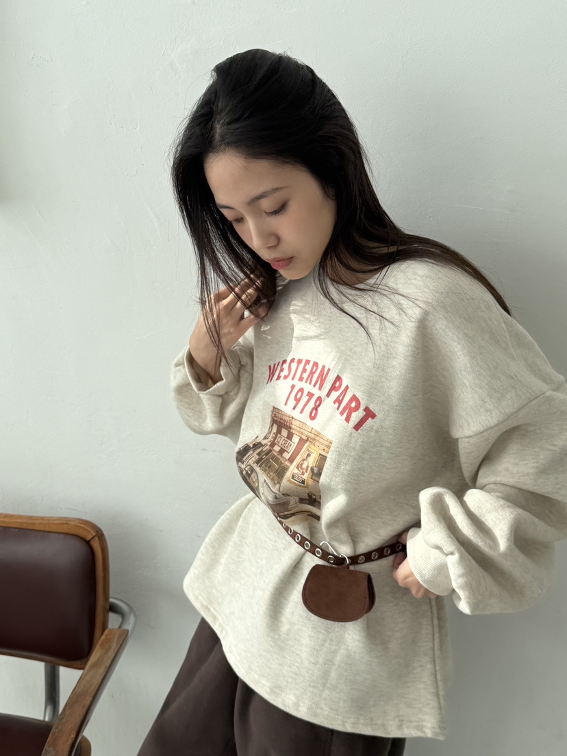 EOMPIT韓國直郵㊣女士新品25秋冬休閑人氣推薦衛衣不含腰包EOMPIT衛衣