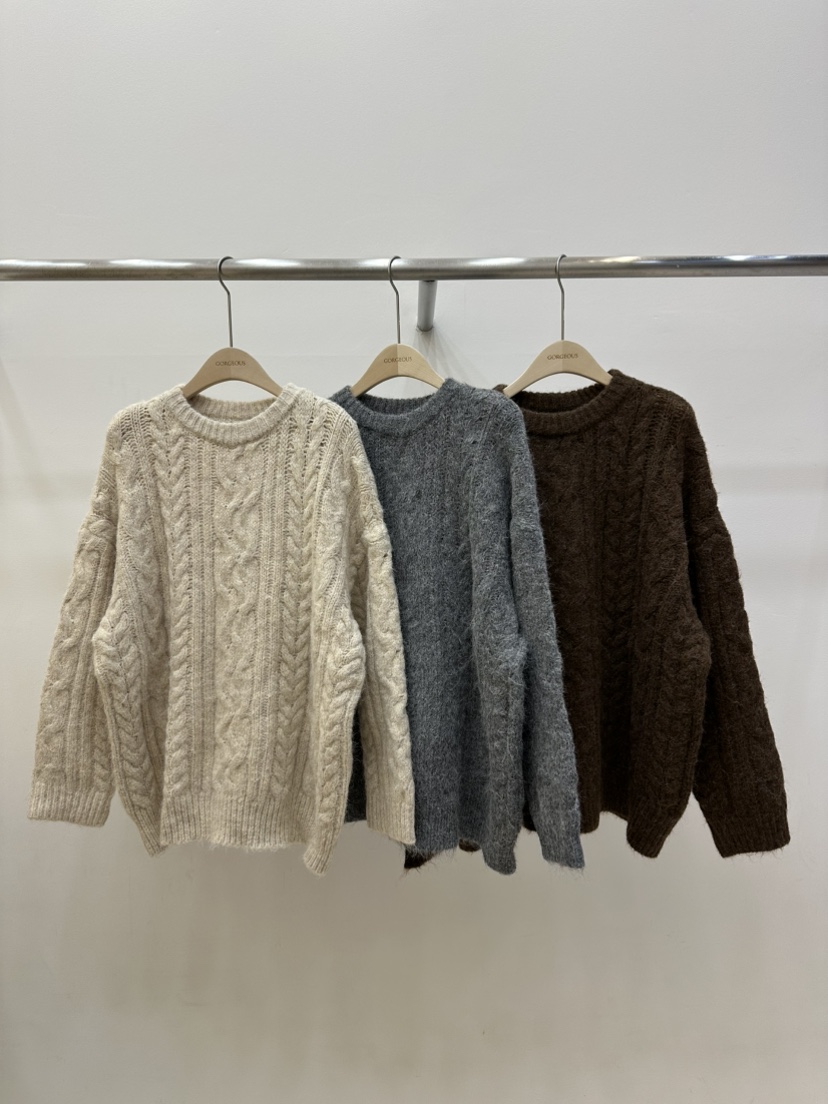 GORGEOUS韓國代購㊣女裝新款推薦熱賣職業休閑針織衫羊毛寬松GORGEOUS針織衫