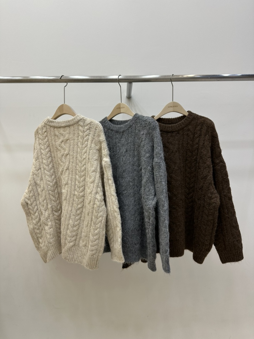 GORGEOUS韓國代購㊣女裝新款推薦熱賣職業休閑針織衫羊毛寬松GORGEOUS針織衫