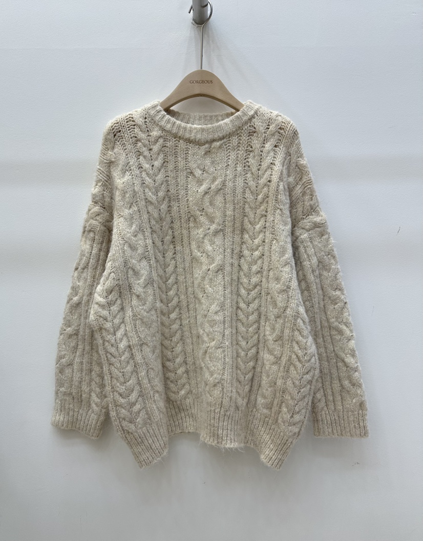 GORGEOUS韓國代購㊣女裝新款推薦熱賣職業休閑針織衫羊毛寬松GORGEOUS針織衫圖色1