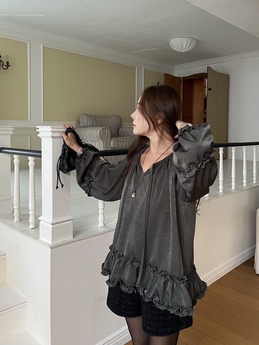 BOLD韓國直郵㊣女士新品時尚人氣25秋冬推薦休閑襯衫蕾絲衫BOLD襯衫/蕾絲衫