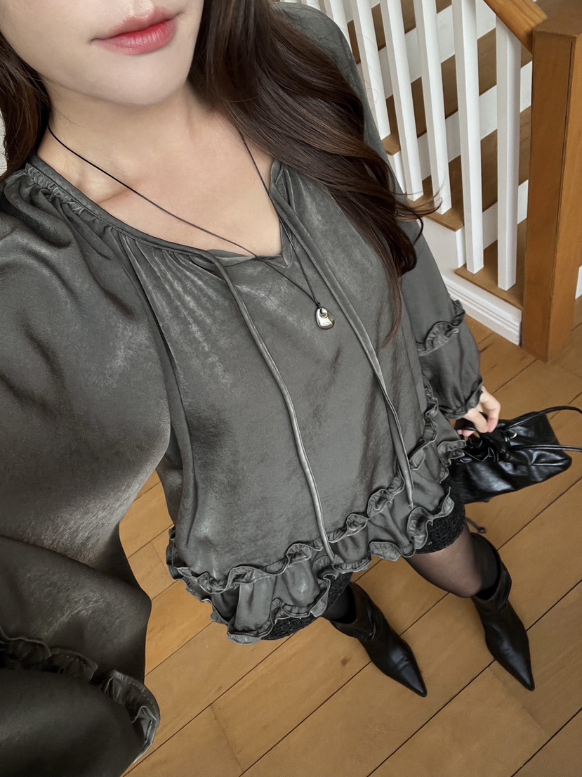 BOLD韓國直郵㊣女士新品時尚人氣25秋冬推薦休閑襯衫蕾絲衫BOLD襯衫/蕾絲衫