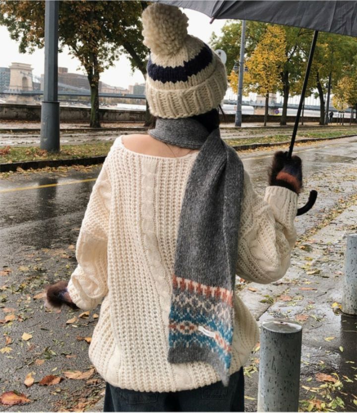 EBADA東大門㊣實拍女裝新品休閑時尚推薦熱賣25秋冬圍巾披肩EBADA圍巾/披肩