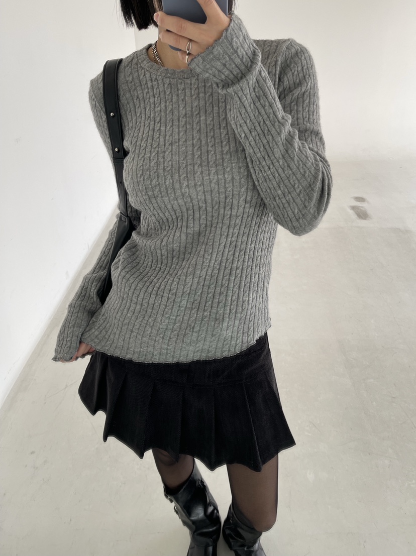 REIZ韓國代購㊣女裝新品時尚推薦熱賣休閑人氣針織衫麻花針織REIZ針織衫