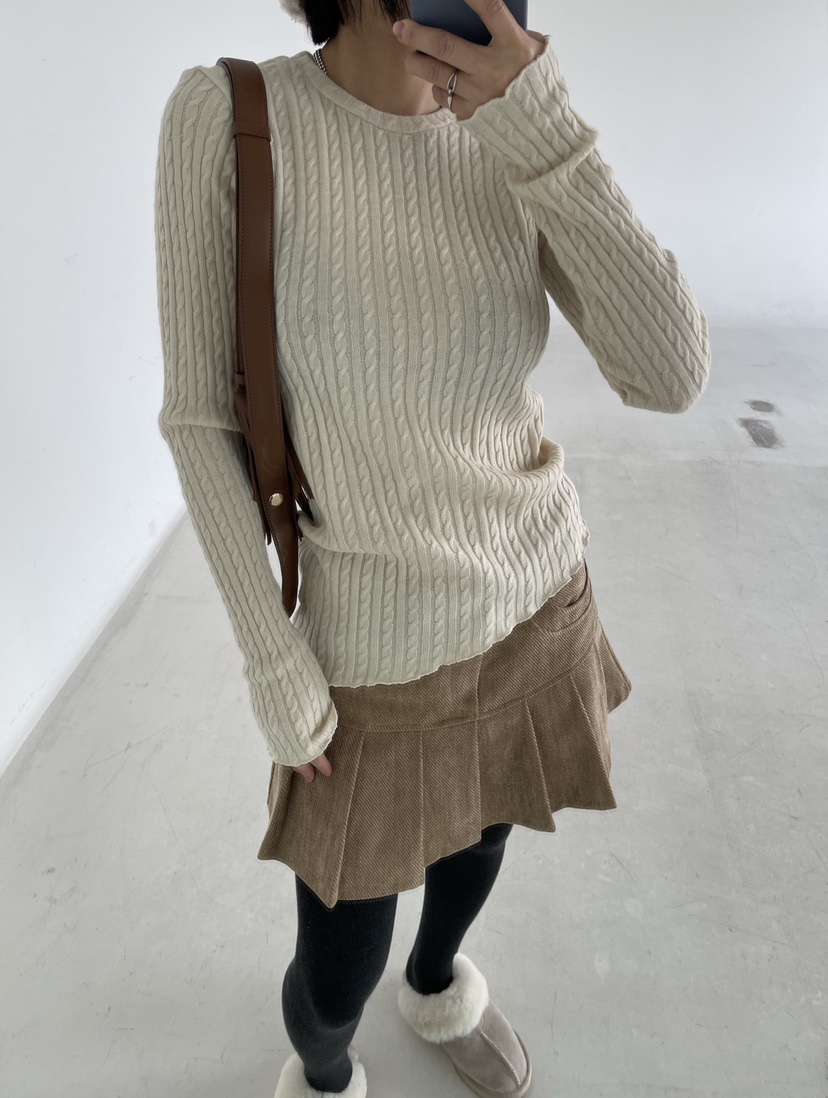 REIZ韓國代購㊣女裝新品時尚推薦熱賣休閑人氣針織衫麻花針織REIZ針織衫