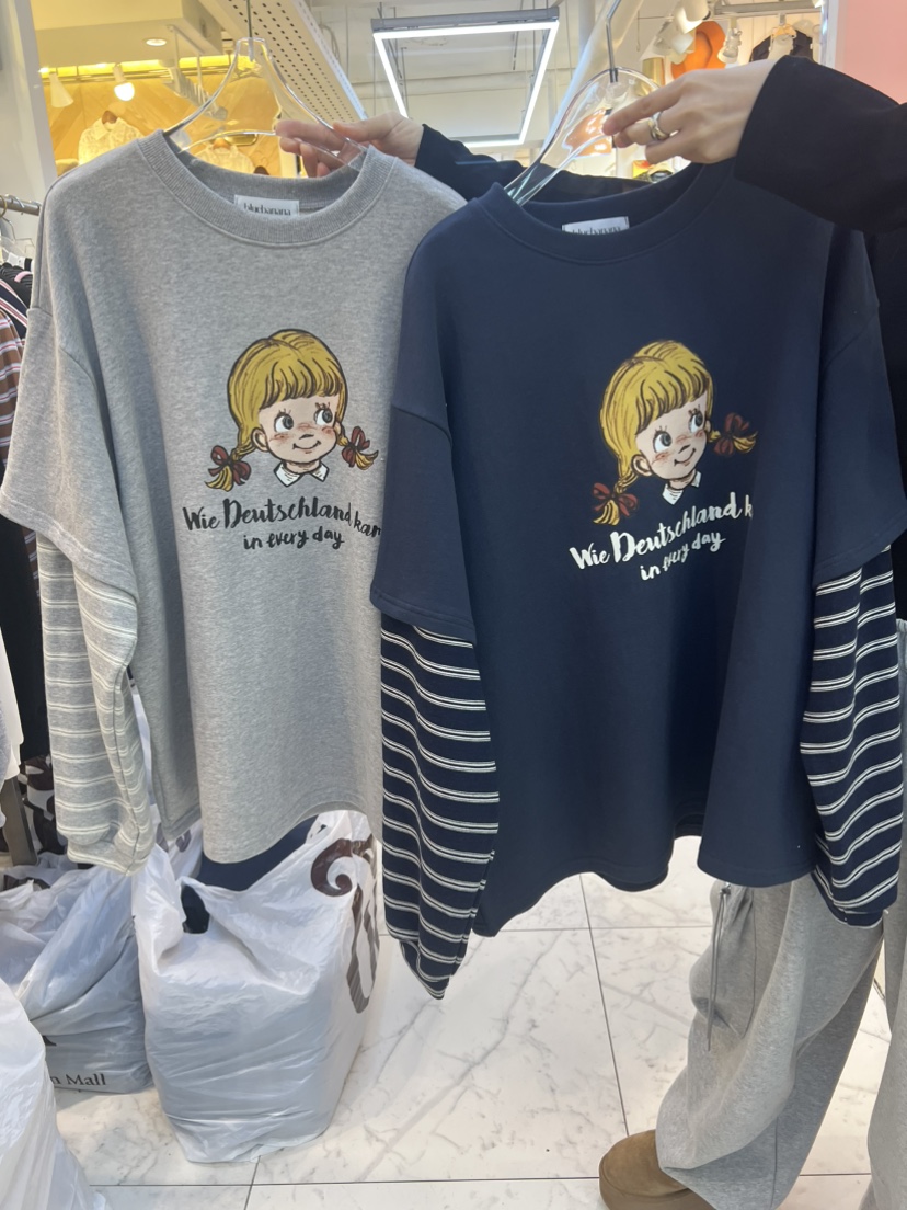 BLUE BANANA東大門㊣直郵女士新款25秋冬推薦長袖T恤不含項鏈BLUE BANANA長袖T恤