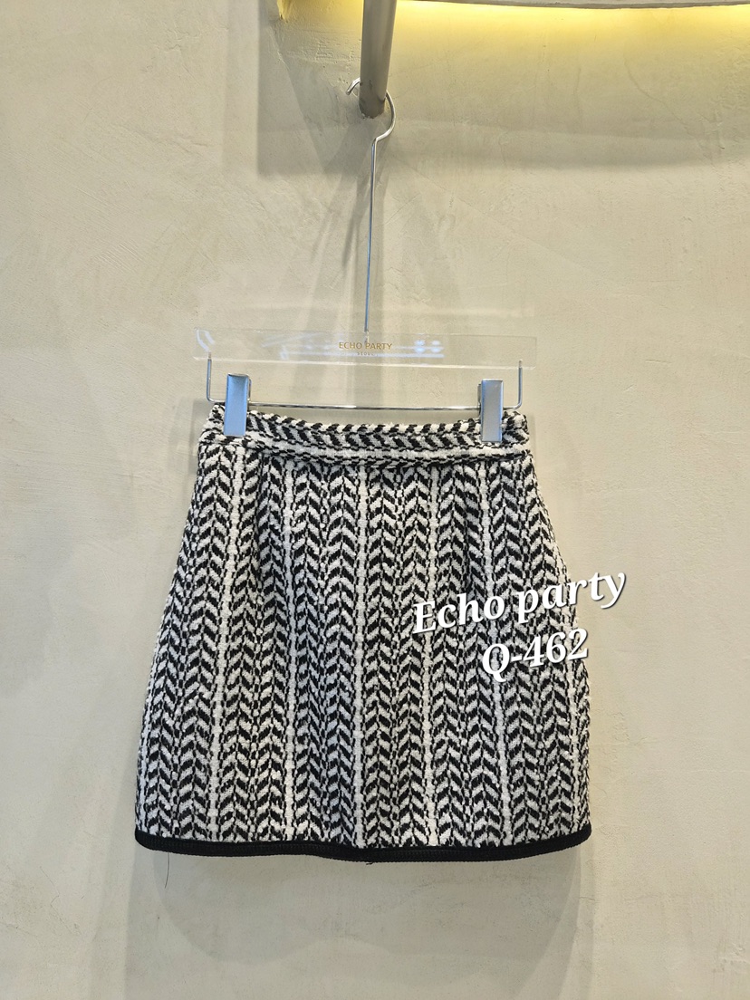 ECHOPARTY韓國代購㊣女裝新品真品25秋冬熱賣職業短裙人字紋ECHOPARTY短裙圖色1
