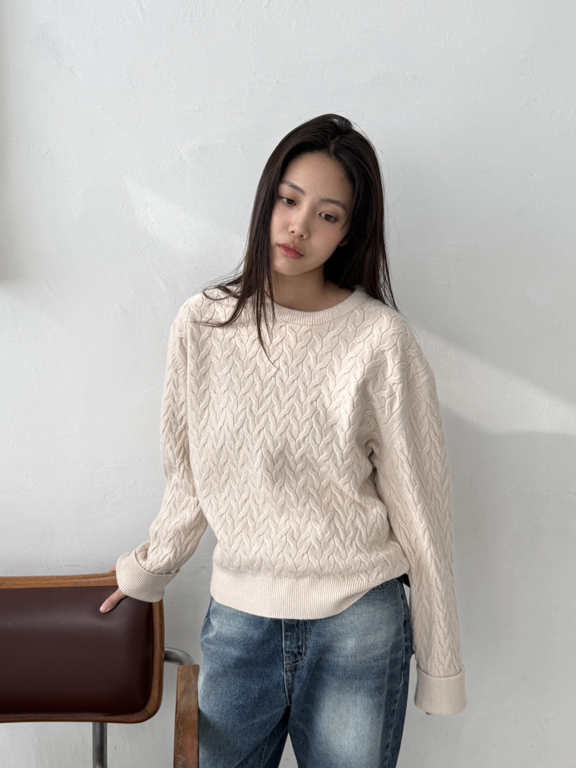 EOMPIT東大門㊣代購女裝新款25秋冬時尚職業真品休閑針織衫EOMPIT針織衫圖色2