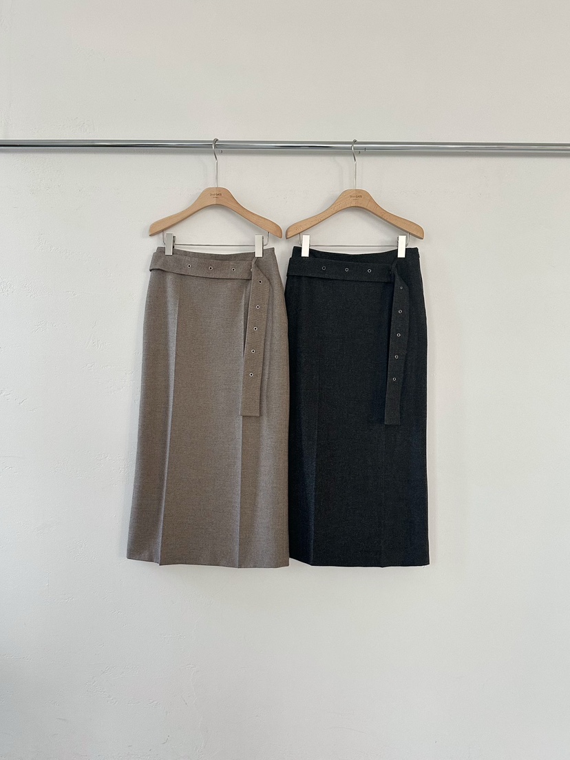 2ND GATE韓國直郵㊣女裝新品熱賣人氣時尚推薦職業長裙腰帶2ND GATE長裙