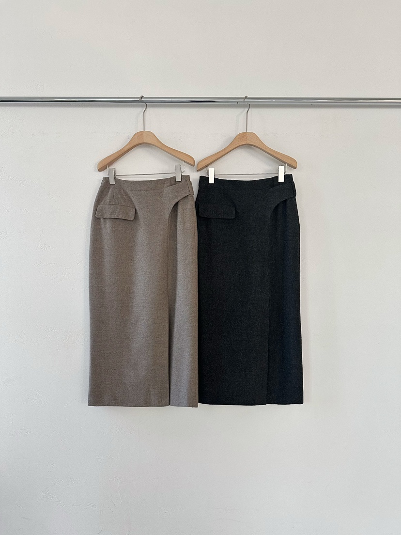 2ND GATE韓國直郵㊣女裝新品熱賣人氣時尚推薦職業長裙腰帶2ND GATE長裙