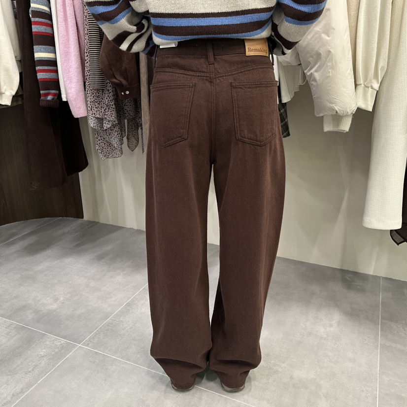 URBANSTORY/REMAKING東大門㊣代購女裝新款休閑牛仔褲羊駝Remaking/URBANSTORY牛仔褲