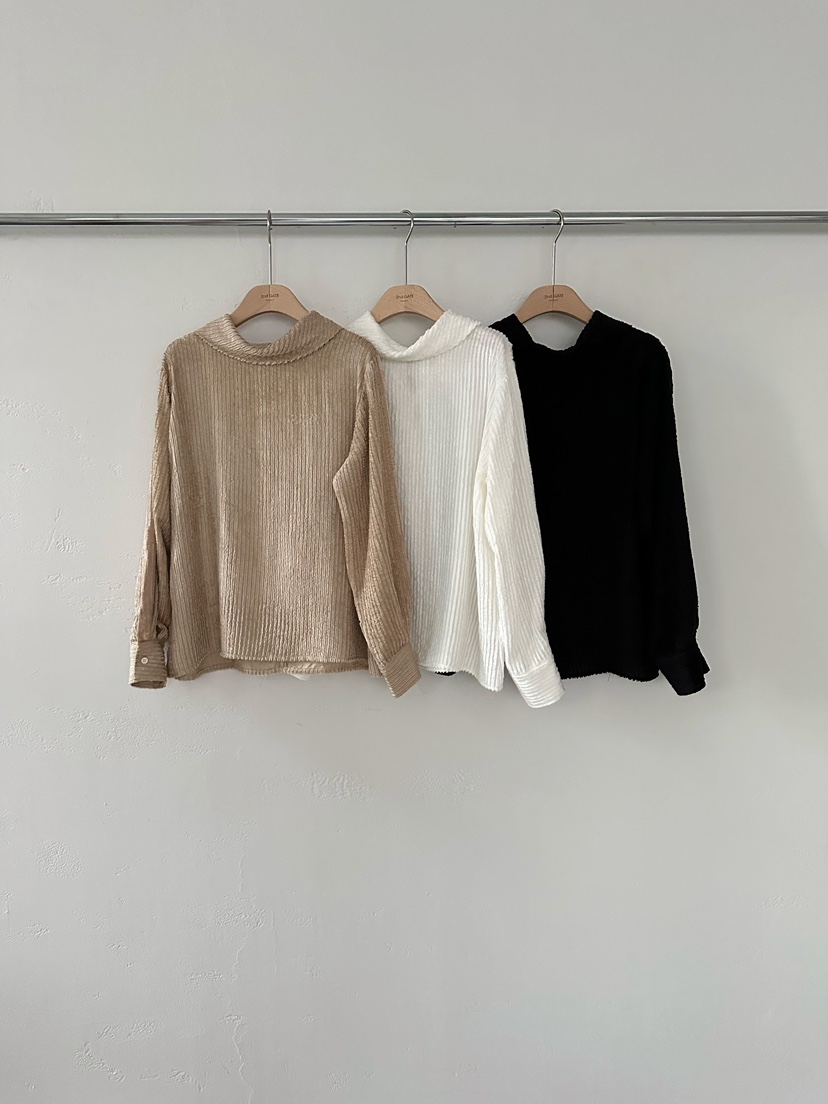 2ND GATE東大門㊣實拍女士新款休閑時尚25秋冬襯衫蕾絲衫天鵝絨2ND GATE襯衫/蕾絲衫