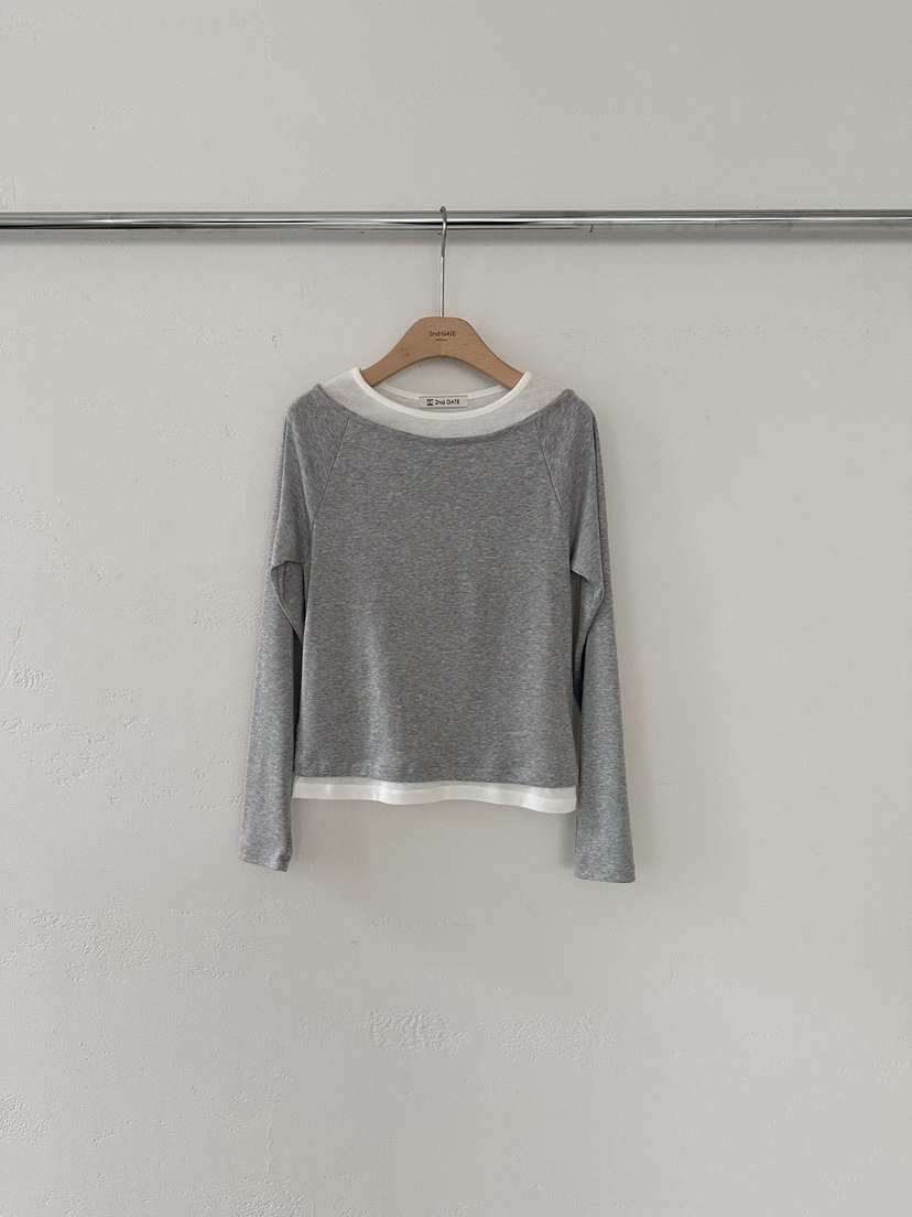 2ND GATE東大門㊣代購女士新款職業真品25秋冬長袖T恤假兩件2ND GATE長袖T恤圖色3