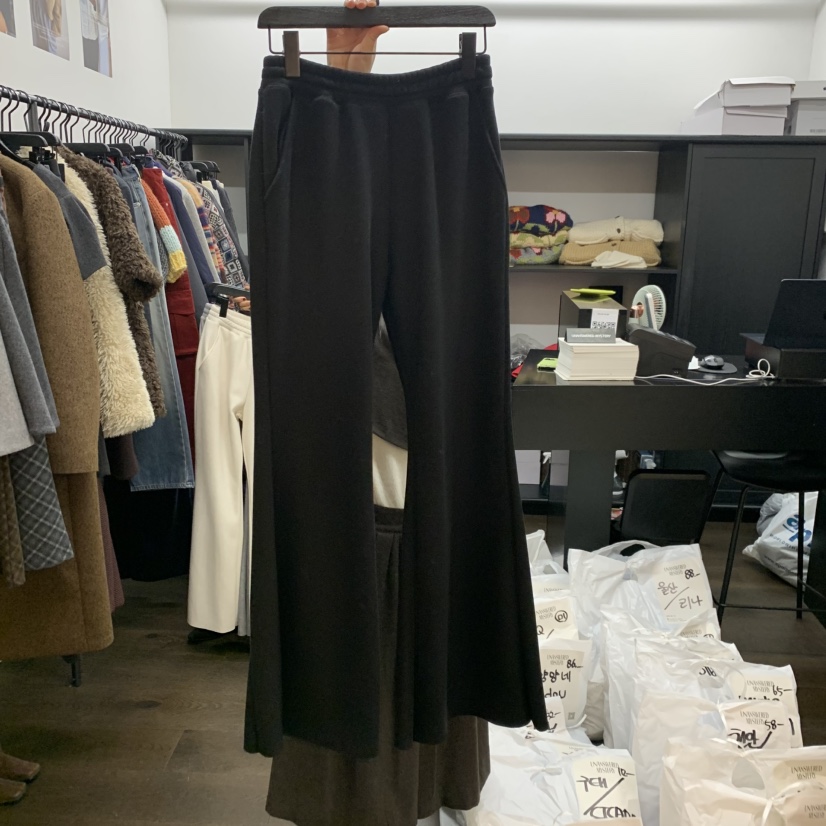 UNANSWERED-MYSTERY韓國直郵㊣女士新款真品休閑褲加絨羊毛喇叭UNANSWERED-MYSTERY休閑褲圖色1