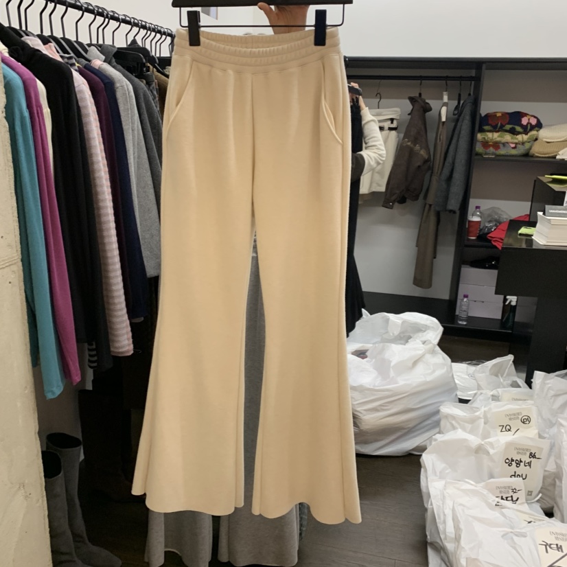 UNANSWERED-MYSTERY韓國直郵㊣女士新款真品休閑褲加絨羊毛喇叭UNANSWERED-MYSTERY休閑褲圖色2