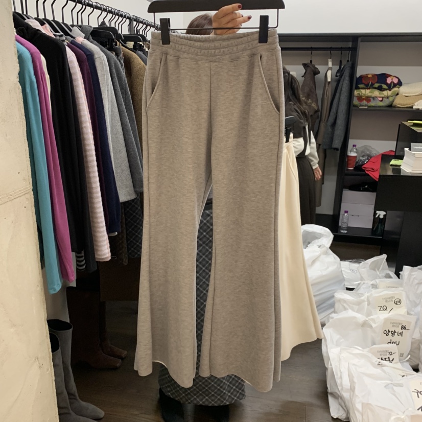 UNANSWERED-MYSTERY韓國直郵㊣女士新款真品休閑褲加絨羊毛喇叭UNANSWERED-MYSTERY休閑褲圖色3