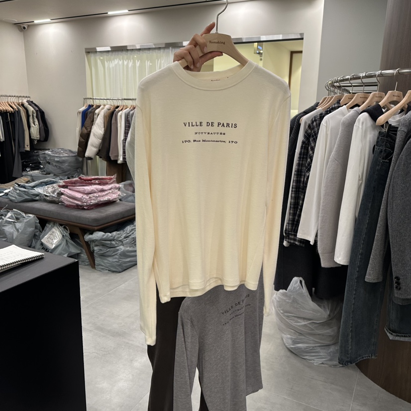 URBANSTORY/REMAKING韓國代購㊣女裝新品人氣25秋冬長袖T恤Remaking/URBANSTORY長袖T恤圖色1