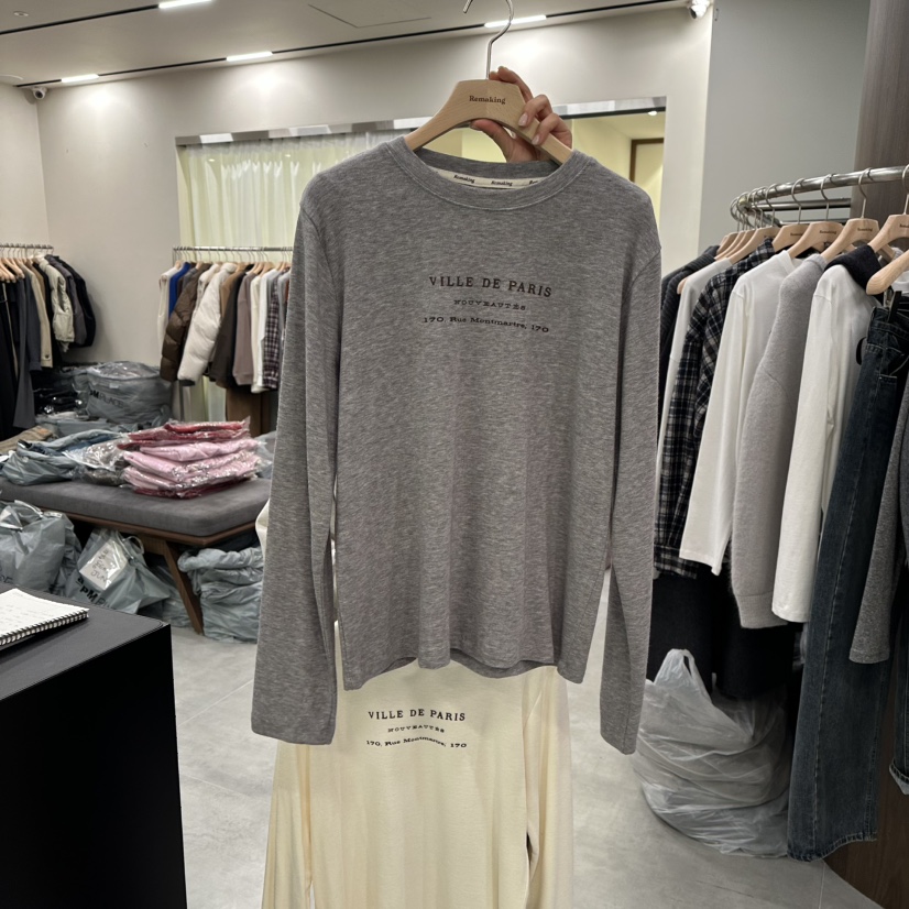 URBANSTORY/REMAKING韓國代購㊣女裝新品人氣25秋冬長袖T恤Remaking/URBANSTORY長袖T恤圖色2