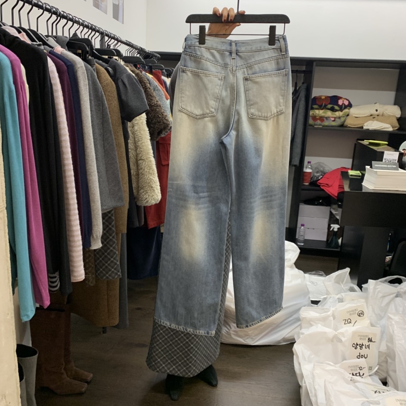 UNANSWERED-MYSTERY東大門㊣直郵女裝新款人氣牛仔褲水洗羊毛UNANSWERED-MYSTERY牛仔褲