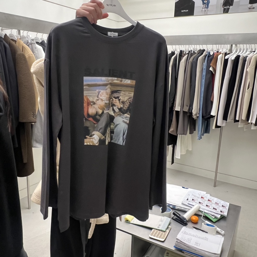 NUTPLAN韓國代購㊣女士新品時尚職業25秋冬推薦熱賣長袖T恤NUTPLAN長袖T恤圖色1