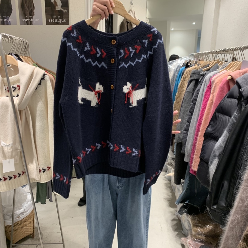 SSEMIENNE韓國直郵㊣女士新品休閑熱賣職業25秋冬毛衣開衫絨SSENIQUE毛衣圖色2