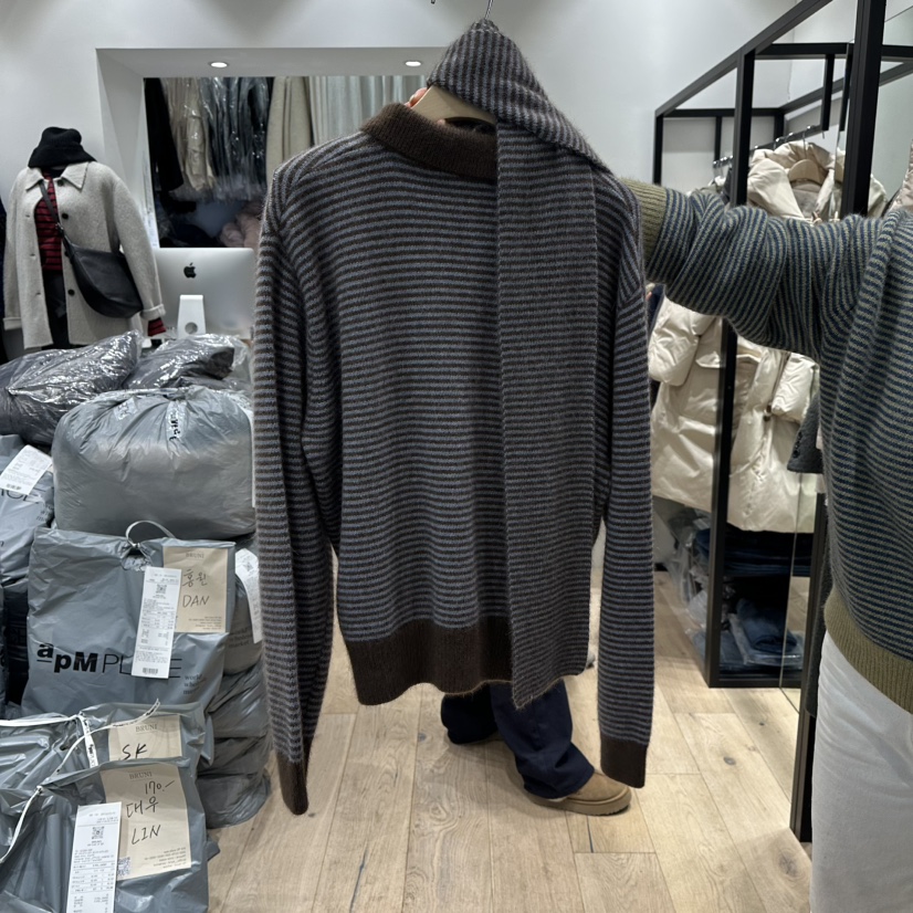 BRUNI/RICOTTA東大門㊣代購女裝新品熱賣25秋冬針織衫套裝浣熊BRUNI/RICOTTA針織衫