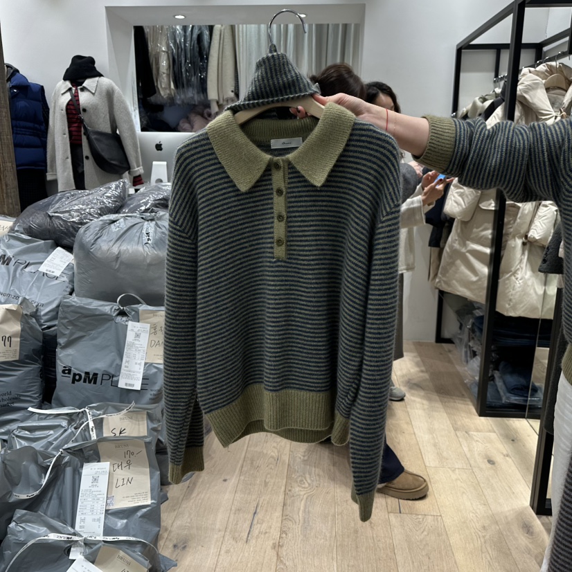 BRUNI/RICOTTA東大門㊣代購女裝新品熱賣25秋冬針織衫套裝浣熊BRUNI/RICOTTA針織衫圖色1